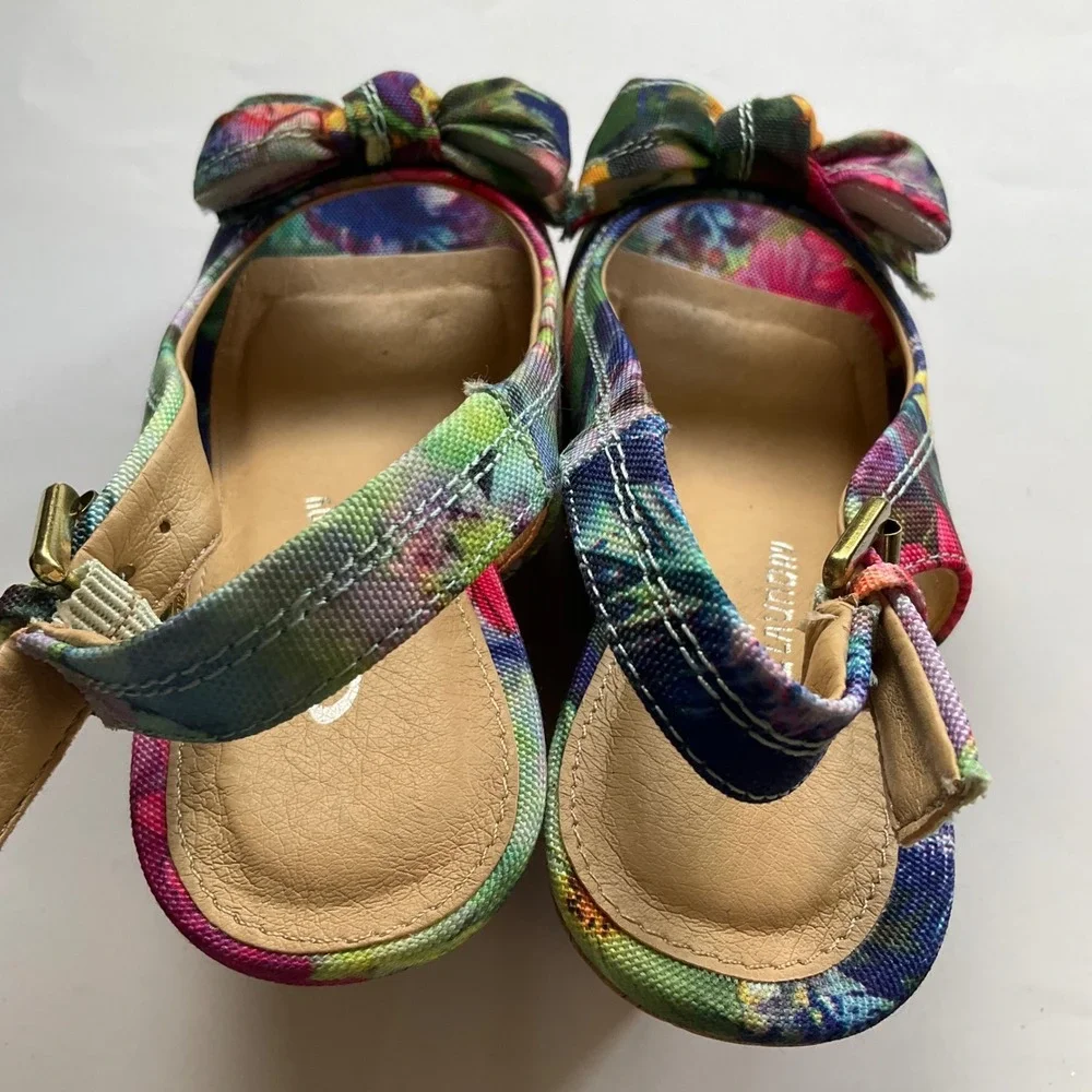 CL by Laundry‎ Imagined Multi Floral Wedge Sandals Cork Heel Peep Toe 6.5 New IB